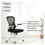 Hbada Office Chair, Ergonomic Desk Chair, Computer Mesh Chair with Lumbar Support and Flip-up Arms,White