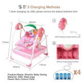 Baby Swing with 6 Motions,Infant Swing with Music,Sounds and Timing Function, Baby Rocker with 2 Toys, Plsuh Seat & Soft Head Support, Machine Washable Fabric (Pink)