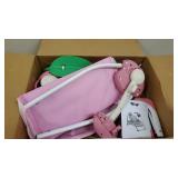 Baby Swing with 6 Motions,Infant Swing with Music,Sounds and Timing Function, Baby Rocker with 2 Toys, Plsuh Seat & Soft Head Support, Machine Washable Fabric (Pink)