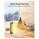 Dreo 24" Space Heater, 10ft/s Fast Quiet Heating Portable Electric Heater, 3 Modes, Overheating & Tip-Over Protection, Oscillating Ceramic Heater for Bedroom, Office, and Indoor Use, Black