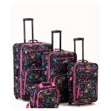 Rockland Fashion Softside Upright Luggage Set, Peace, 4-Piece (14/19/24/28)
