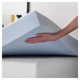 LUCID 4 Inch Gel Memory Foam Mattress Topper-Ventilated Design-Ultra Plush-Queen