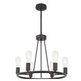 BONLICHT Rustic Farmhouse Round Pendant Lighting 6 Light Oil-Rubbed Bronze Metal Chandelier Industrial Vintage Dining Room Hanging Ceiling Light Fixtures for Kitchen Island Foyer Bedroom