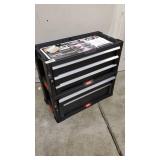 Keter Rolling Tool Chest with Storage Drawers, Locking System and 16 Removable Bins-Perfect Organizer for Automotive Tools for Mechanics and Home Garage , Black, 20H×11W21.5L