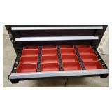 Keter Rolling Tool Chest with Storage Drawers, Locking System and 16 Removable Bins-Perfect Organizer for Automotive Tools for Mechanics and Home Garage , Black, 20H×11W21.5L