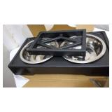 Pet Zone Designer Diner Adjustable Elevated Dog Bowls - Adjusts to 3 Heights, 2.75", 8", & 12