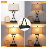 Lot of 2 lqgpsx Bedside Lamp Touch Control Dimmable Desk Lamp Modern Nightstand Lamp USB Port Bedside Table Lamp Fabric Living Room Bedroom Hotel