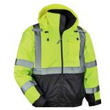 Ergodyne GloWear® 8377 Type R Class 3 Quilted Bomber Jacket, Lime, 4XL
