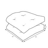 Pillow Perfect Outdoor | Indoor Canvas Black Tufted Seat Cushions (Round Back), 19" x 19", 2 Pack