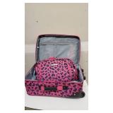 Rockland Printed 2 PC MAGENTALEOPARD LUGGAGE SET