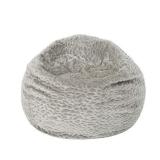 Christopher Knight Home Laraine Furry Glam Grey Pebble Pattern Faux Fur 3 Ft. Bean Bag Cover