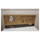 Rustic Wall Mounted Coat Rack Shelf - Wooden Country Style 24" Entryway Shelf with 5 Rustic Hooks - Solid Pine Wood. Perfect Touch for Your Entryway, Mudroom & Kitchen, (5- Weathered Brown)