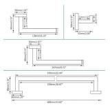 Kenivix 4-Piece Bathroom Hardware Set Towel Bar Toilet Paper Holder Robe Hook Towel Ring Stainless Steel Wall Mount Accessories Set Brushed Steel