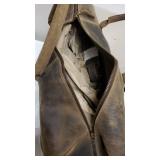 KomalC 24 Inch Leather Duffel Bags for Men and Women Full Grain Leather Travel Overnight Weekend Leather Bags Sports Gym Duffel for Men (Brown Distressed Tan)