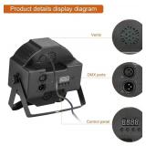 DJ Lights, BSYUN RGB 18 LEDs Professional Sound Activated Stage Lights DMX-512 Controllable Uplighting for Wedding Party with Remote (6P)