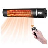 KEY TEK Wall-Mounted Patio Heater Electric Infrared Heater Indoor/Outdoor Heater Electric for Garage Backyard Wall Patio Heater Waterproof with Remote Control Golden Tube for Fast Heating, Black