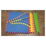Lot of 6 Colorful Foam Mats, 24.5"×24.5"
