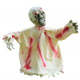 Halloween Decorations Zombie Groundbreaker, Scary Halloween Props, Movable Zombie with Light Up Glowing Eyes, 26" Tall