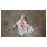 Halloween Decorations Zombie Groundbreaker, Scary Halloween Props, Movable Zombie with Light Up Glowing Eyes, 26" Tall