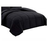 Chezmoi Collection Down Alternative Comforter (Queen, Black)