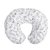 Boppy Nursing Pillow and PositionerOriginal | Gray Taupe Watercolor Leaves | Breastfeeding, Bottle Feeding, Baby Support | with Removable Cotton Blend Cover | Awake-Time Support