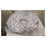 Boppy Nursing Pillow and PositionerOriginal | Gray Taupe Watercolor Leaves | Breastfeeding, Bottle Feeding, Baby Support | with Removable Cotton Blend Cover | Awake-Time Support