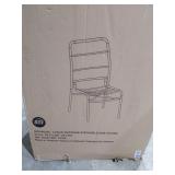 Havenside Home Latham Contemporary White with Gray Cushions (Set of 4) Outdoor Stacking Chairs -Retail: $635.99