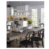 Briarwood 5-Light Bleached Oak Linear Island Chandelier Light - 38 in x 10 in x 9 in -Retail $299.00