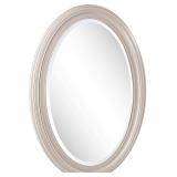 Howard Elliott George Oval Bright Silver Wall Mirror, Bevelled Hanging Wood Framed Vanity Mirrors for Home Decor, Living Room, Bathroom, Bedroom, or Hallway, 25 x 33 Inch -Retail $136.33