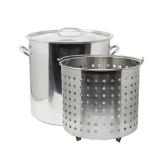 53Qt - Stainless Steel Stock Pot with Steamer Basket - Retail:$109.99