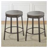 Greyson Living - Perry Grey Counter Height Swivel Stool (Set of 2) - Retail:$139.99