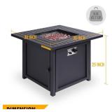 Slat Top Gas Fire Pit Table 50,000 BTU  Gas Fire Pit - Black - Retail:$439.99