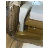 HOMCOM - Minimalist Art Deco Coffee Table - White & Gold - Retail:$169.99