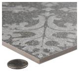SomerTile Farnese Molise Grafito 11.5" x 11.5" Porcelain Floor and Wall Tile - Case 11 Tiles -Retail $176.49