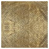 Odelette Modern Round Hammered Aluminum Coffee Table Gold Antique Retail: $862.99