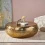 Odelette Modern Round Hammered Aluminum Coffee Table Gold Antique Retail: $862.99