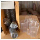 Lot of Restaurant Water / Tea Pitchers and Dixie Lids