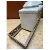 Heavy Fancy Kitchen Canister Set with Metal Holder