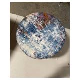 Adeco Modern Round Padded Upholstered Ottoman Footrest Stool