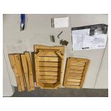 Kinbor Bamboo Shower Seat Bench Spa Bath Stool Chair w/ Storage Shelf