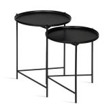 Kate and laurel ulani nested round end table set, 2piece Black Retail:$149.99