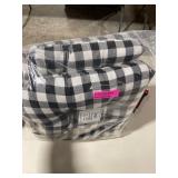 Achim Buffalo Check Polyester/Cotton Tufted Chair Seat Cushions - Black/White - Set of Two