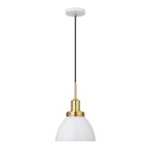 Camden&Wells - Madison 12in Metal Pendant - White/Brass
