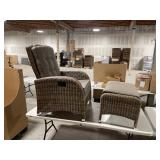 Purple Leaf outdoor recliner with foot stool