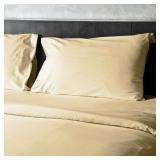 4 Pieces Bamboo Fiber Blend Bed Sheet Set, Deep Pockets