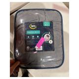 Serta Full Ribbed Microfleece Electric Bed Blanket Gray