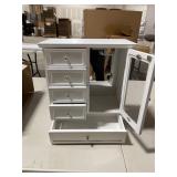 Glass Front Door White Wood Jewelry Box Retail:$119.99