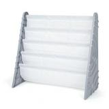 Humble Crew Saturn Grey Kids Bookshelf 4 Tier Book Organizer