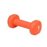Gaiam Neoprene Dumbbell, Orange, 5 Lbs, Single Weight