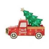 28in UL LED truck with Christmas tree sculpture